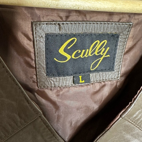 Scully Vintage Brown 100% Leather Vest Western Cowboy Country Men's - Size Large - Picture 3 of 7